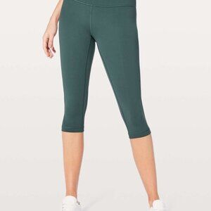 LIKE NEW✨ Lululemon Wunder Under Hi-Rise 1/2 Tight  Teal Shadow